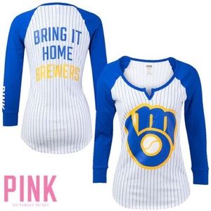 EUC Victoria’s Secret Pink Milwaukee Brewers top